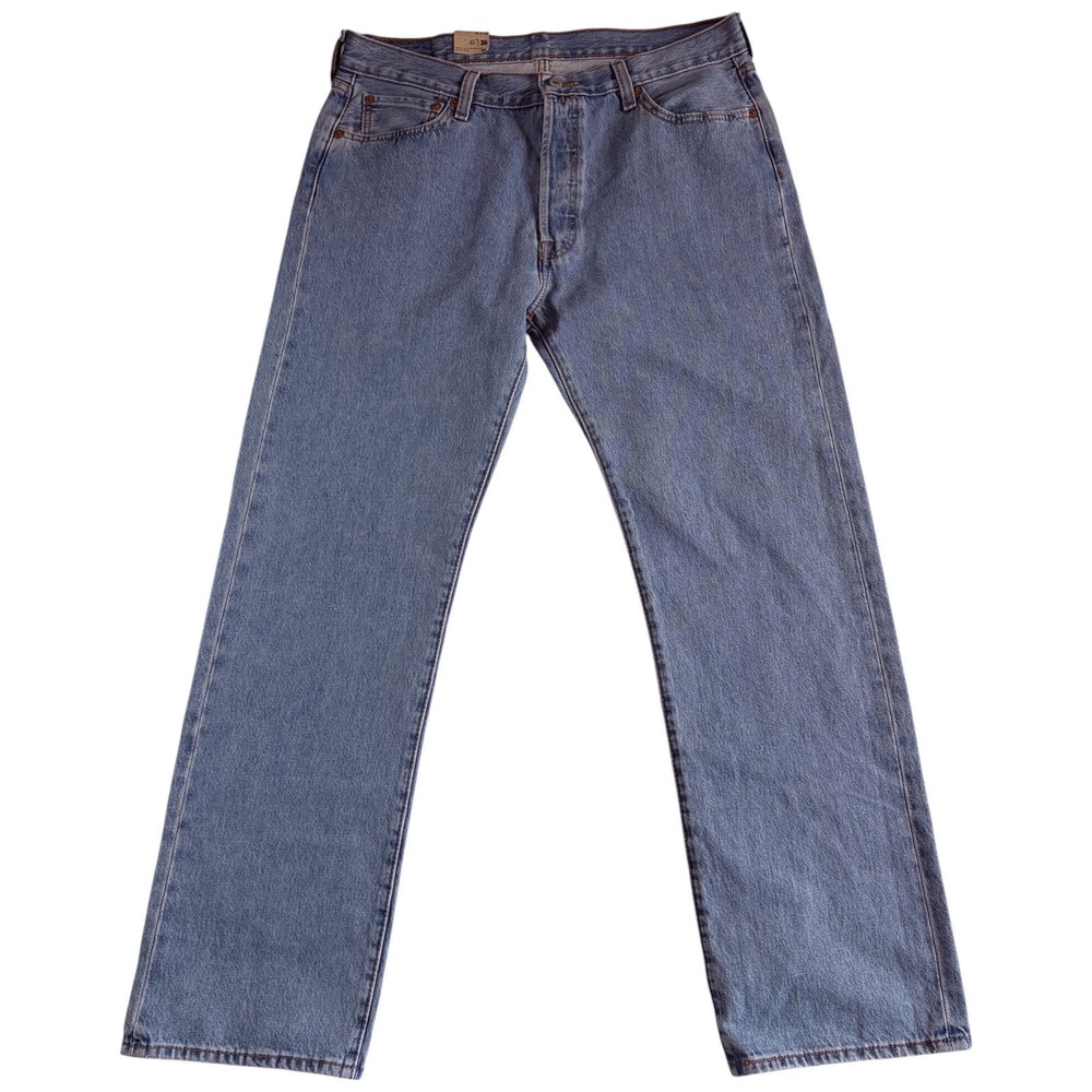 Levi's 501 Original Fit Jeans Mens 36x32 (35x31.5) Blue Denim Logo Straight Leg‎
